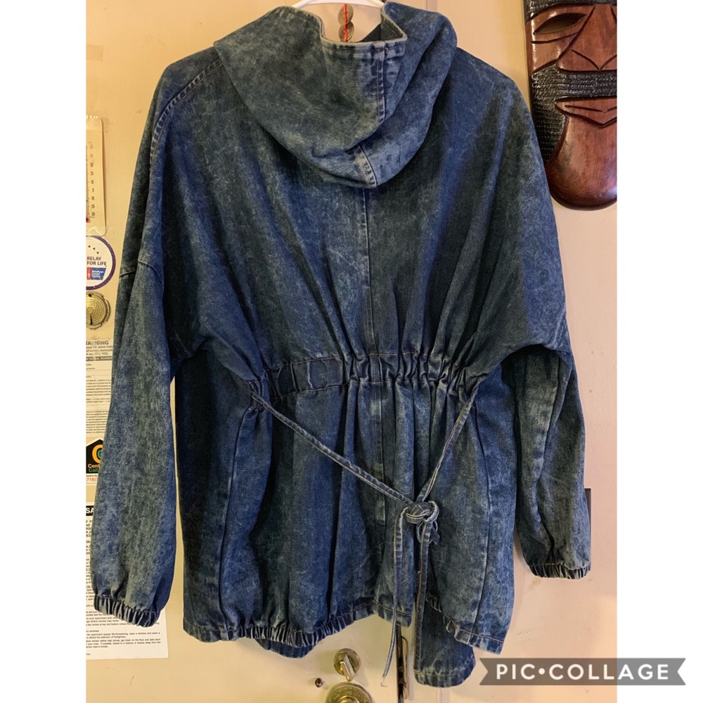 Vintage Denim Jean Hooded Jacket